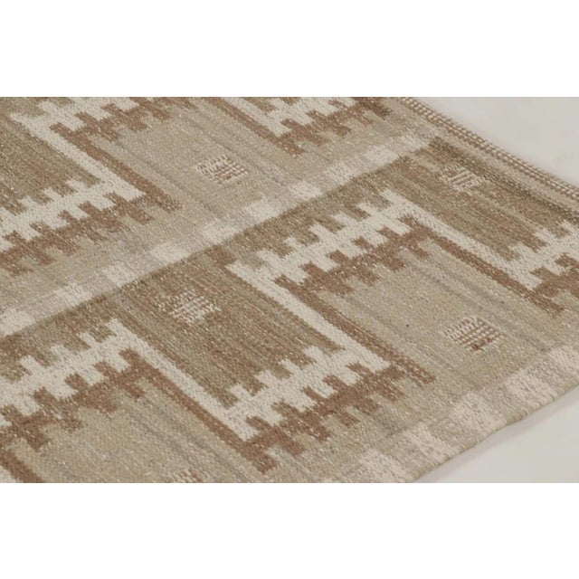 Rug & Kilim's Scandinavian Style Custom Flatweave Rug With Beige Geometry For Sale In New York - Image 6 of 10