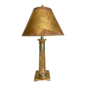 Neoclassical Regency Stiffel Gold Leaf and Brass Table Lamp