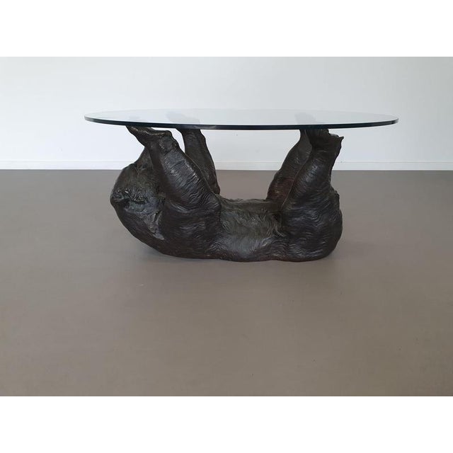 Coffee Table with Bronze Bear Frame For Sale - Image 11 of 18