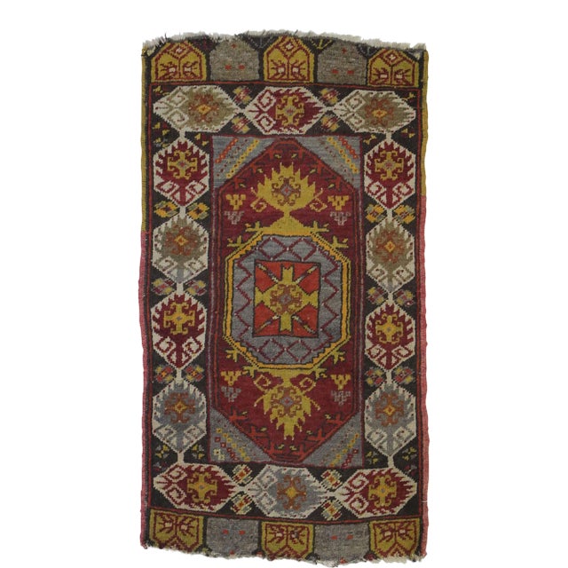 Antique Turkish Oushak Rug - 01'09 X 03'02 For Sale