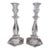 Val Saint-Lambert Signed Belgian Crystal Candlesticks, Pair, 9.5" Tall, Late 20th Century For Sale