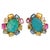 Bochic "Orient" Vintage Opal & Multi Fancy Sapphire Earrings 18K Gold&Silver For Sale - Image 15 of 18