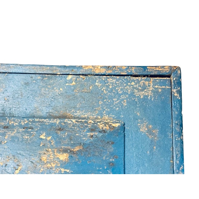 Antique American Primitive Painted Wooden Trunk For Sale In Greensboro - Image 6 of 10