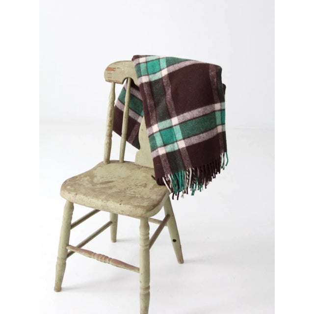 Vintage Plaid Wool Blanket For Sale - Image 4 of 9