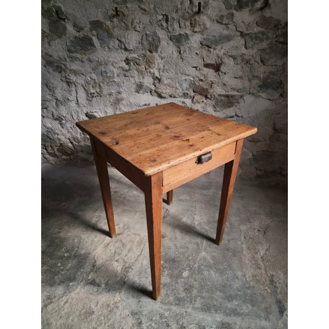 French Pine Side Table with Drawer, 19th Century For Sale - Image 13 of 18