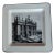 Vintage Black and White Italian Trinket Dish or Serving Plate Depicting the Archbasilica of St John Lateran For Sale