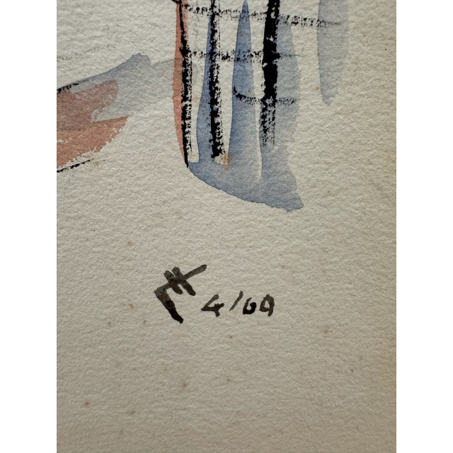 1960s Henry Emil Salloch Original Watercolor on Paper Urban Townscape. For Sale - Image 5 of 7