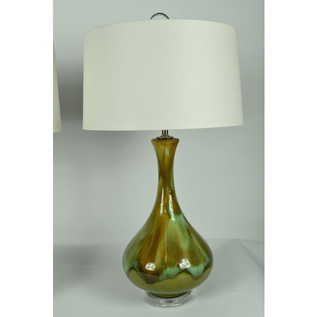 Transitional Royal Haegar Ceramic Drip Glaze Lamps For Sale - Image 3 of 4