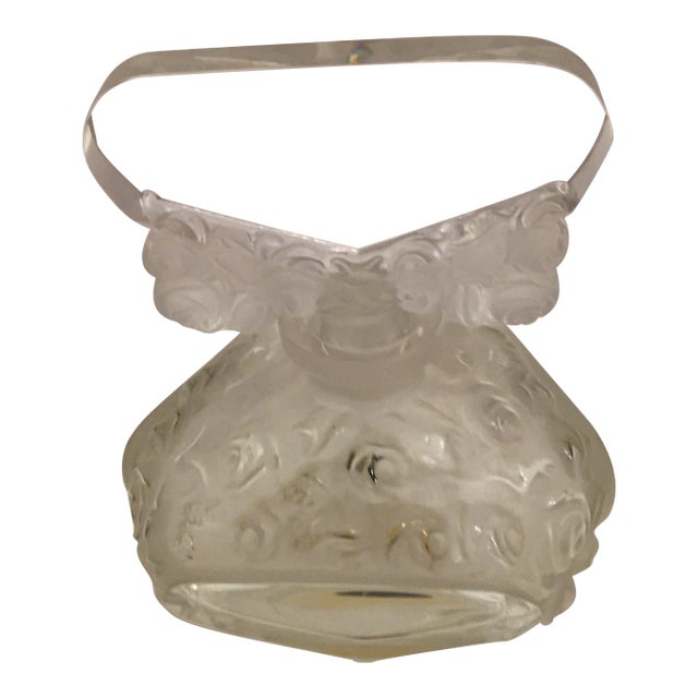 Czech Glass Frosted Perfume Bottle For Sale