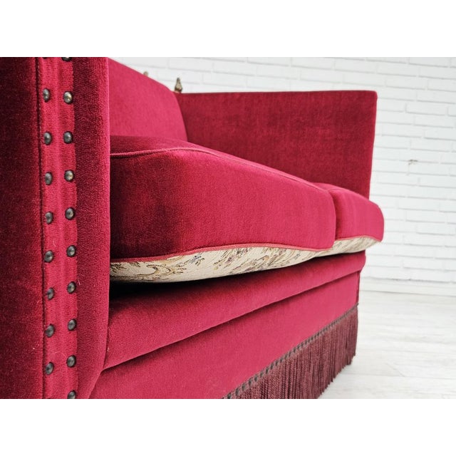 Danish Velour 2-Seater Sofa, 1960s For Sale - Image 13 of 18