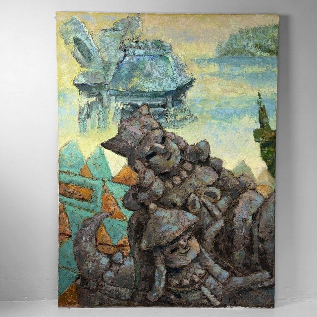 Takahashi Yoshikazu, Haniwa Figures, 1980s, Oil on Canvas For Sale - Image 11 of 11