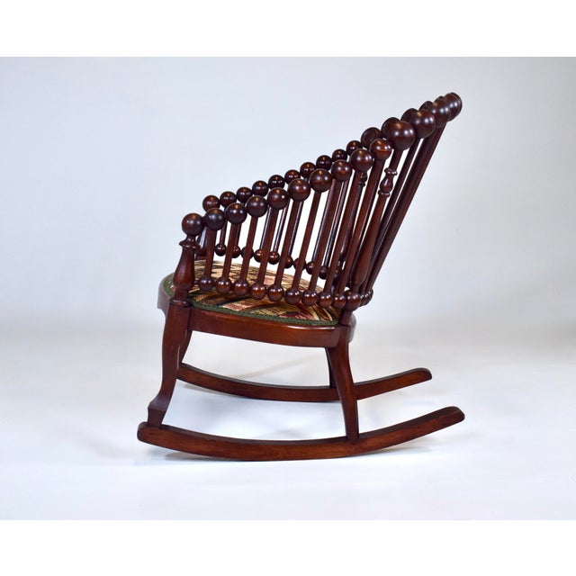 Wood Antique Late 19th Century George Hunzinger "Lollipop" Rocking Chair For Sale - Image 7 of 13