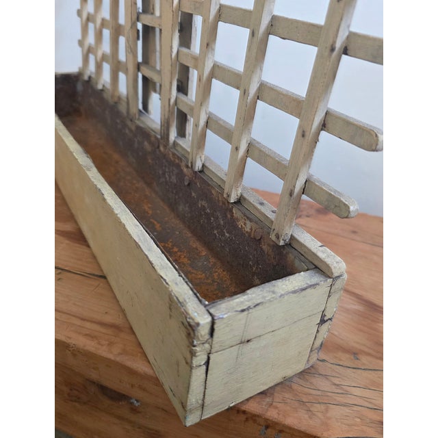 Vintage Folk Art Style Trellis Planter Box For Sale - Image 9 of 10