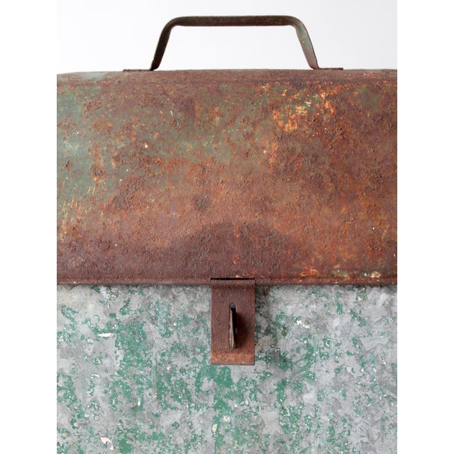 Mid-Century Green Galvanized Metal Toolbox For Sale - Image 15 of 16