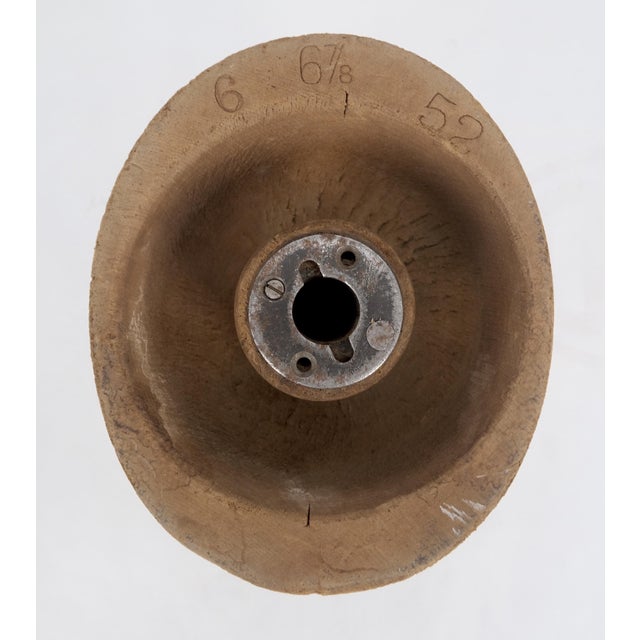 Brown Antique Solid Wood 2 Parts Hat From For Sale - Image 8 of 9