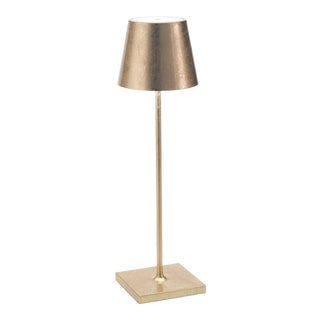 Zafferano Poldina Pro Rechargeable Lamp in Gold Leaf For Sale