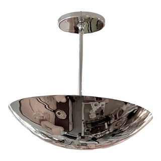 Chrome Mid-Century Ceiling Lamp. For Sale