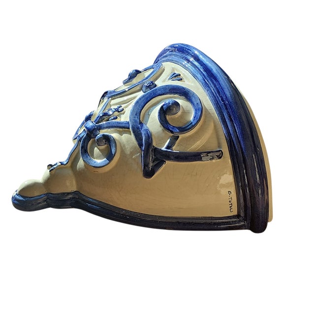 Superb and rare vintage Guido Totoli (Italian born, Brazilian artist) large italianate wall planter in excellent...