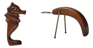 Vintage Danish Seahorse Corkscrew and Lobster Bottle Opener in Teak, 1960s, Set of 2