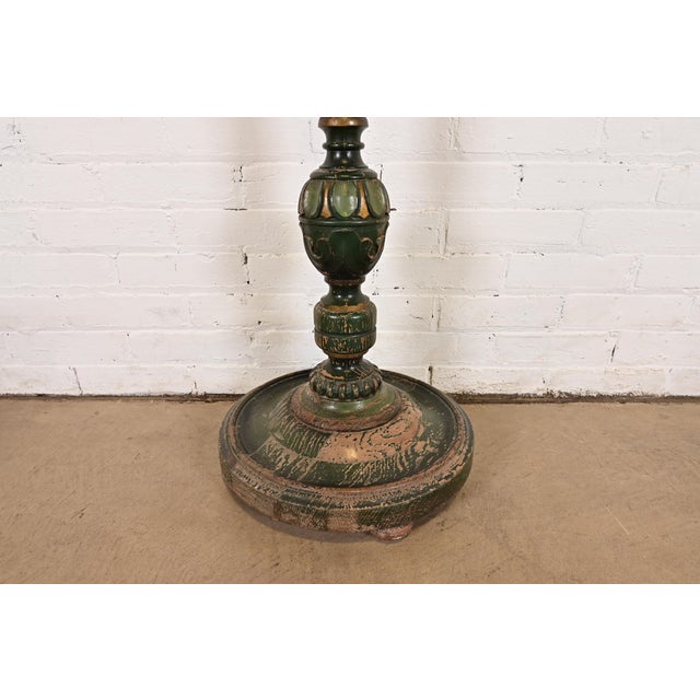 Green Stickley Brothers Antique Early American Country Cottage Green Lacquered Hall Tree, Circa 1920s For Sale - Image 8 of 10