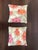 Pink & Orange Floral Pillows - a Pair For Sale - Image 4 of 7