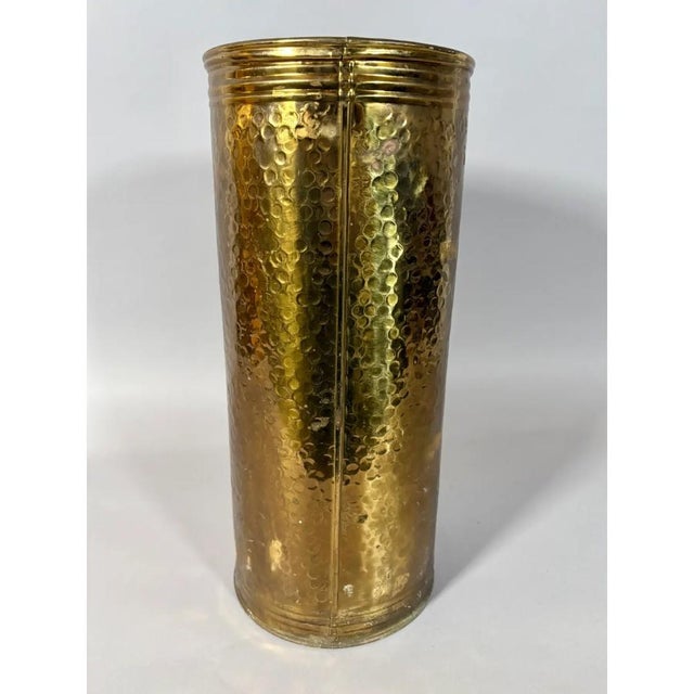 Vintage Embossed Brass Umbrella Stand With Heraldic Bird & Foliate ...