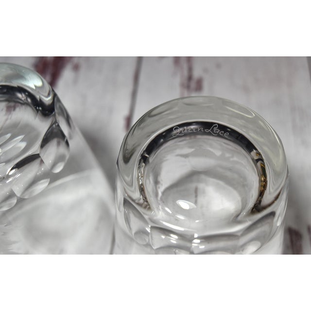 Mid 20th Century American Etched Animal Queen Lace Crystal Double Old Fashioned Glasses - Set of 4 For Sale - Image 13 of 15