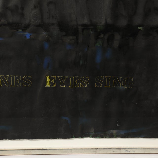 1980s Mid-Century Abstract Mixed Media Text Art Piece on Paper For Sale - Image 5 of 11