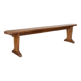 1920s French Oak Trestle Bench For Sale