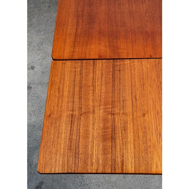 Wood 1960s Mid Century Danish Modern Dining Table Denmark Teak Wood Extension Draw Leaf Nm For Sale - Image 7 of 12