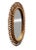 Wood Oval Wicker Wall Mirror, Italy, 1960 For Sale - Image 7 of 8