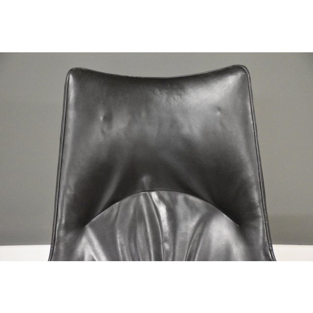 1960s Hans J. Wegner Black Leather Mama Bear Chair For Sale In Boston - Image 6 of 11