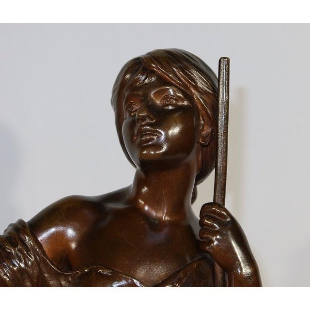 Metal H. Moreau, Jeune Paysanne, Late 1800s, Bronze For Sale - Image 7 of 18