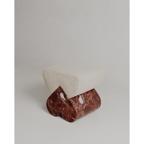 White Marble Heart-Shaped Cushion Amarino Seat by Esther Knopfler For Sale - Image 12 of 17