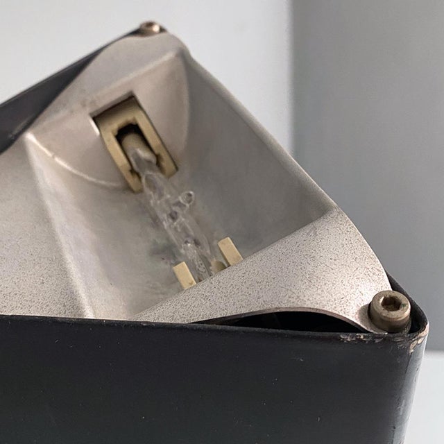 Italian Postmodern Black Metal and Sheet Metal Stone Effect Floor Lamp, 1980s For Sale - Image 11 of 13