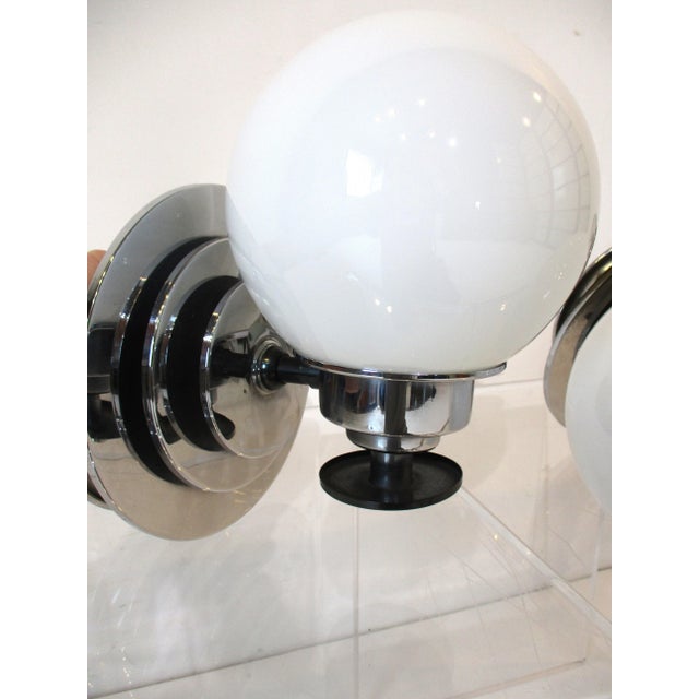 Walter Von Nessen Art Deco Chrome and Glass Sconces For Sale - Image 4 of 13