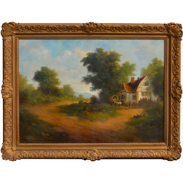 1940s English Country Cottage Landscape by Henry T. Harvey For Sale - Image 9 of 9