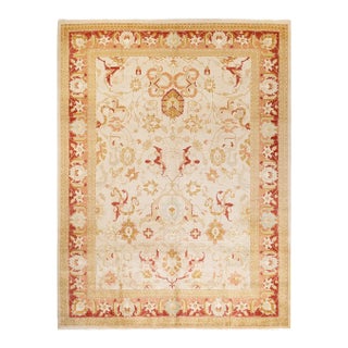 Mogul, One-of-a-Kind Hand-Knotted Area Rug in Ivory, 9' 2" x 12' 2" For Sale
