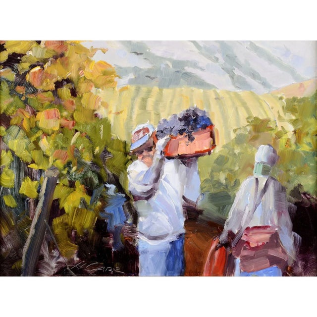 Howard Carr "Harvest Time" oil on board. This Howard Carr painting comes framed as shown. Dimensions 12″H x 16″W (Image);...