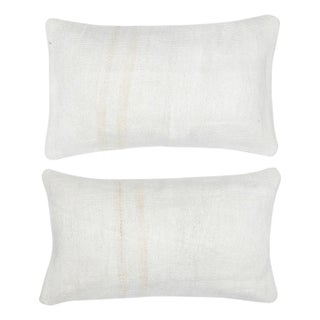 14"x24" SET OF 2 - Handmade Cushion Covers. Vintage Kilim Lumbar Pillow Covers For Sale