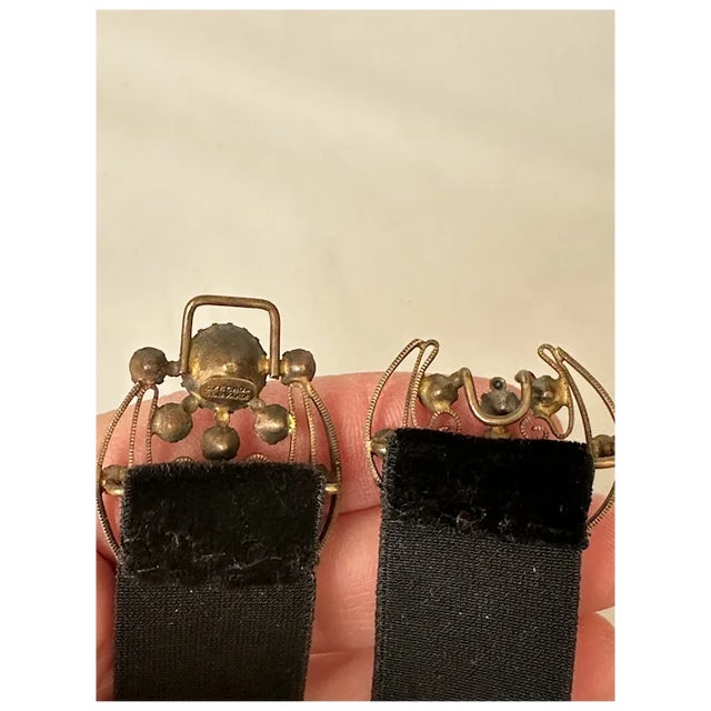 Textile Early 20th Century Czech Rhinestone Choker For Sale - Image 7 of 8