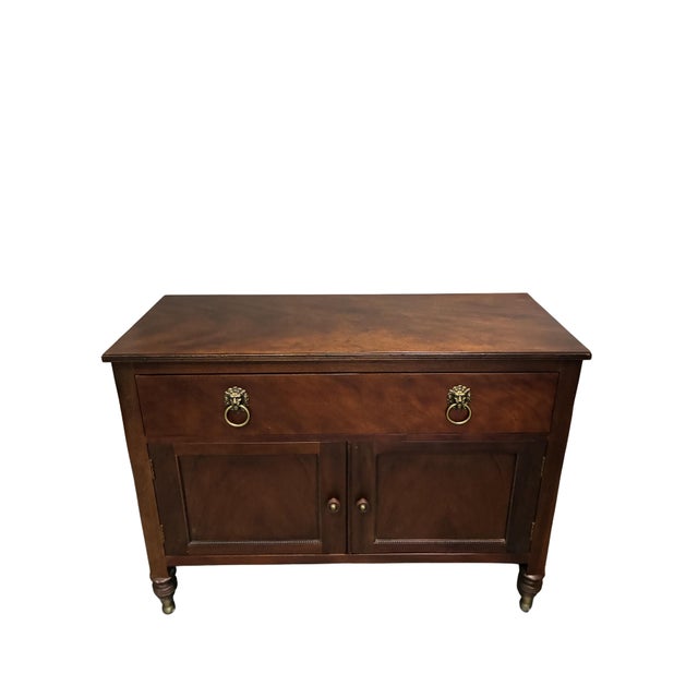 Late 20th Century Late 20th Century Baker Furniture Milling Road Mahogany Server Cabinet With Lion's Head Brass Pulls For Sale - Image 5 of 10