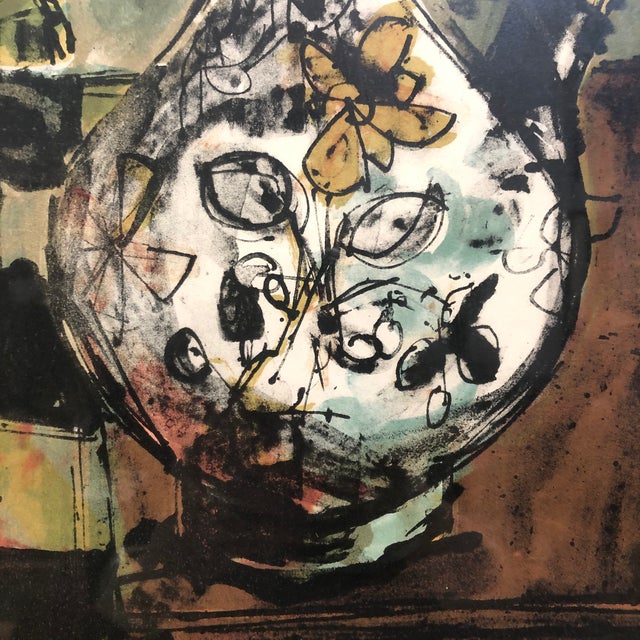 Light Green Vintage Paul Aizpiri Hand Signed and Numbered Framed Lithograph For Sale - Image 8 of 12