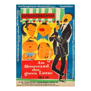 1959 German Advertising Poster - Deutscher Fernsehfunk, Am Messestand Der Guten Laune (German Television/Radio Show)