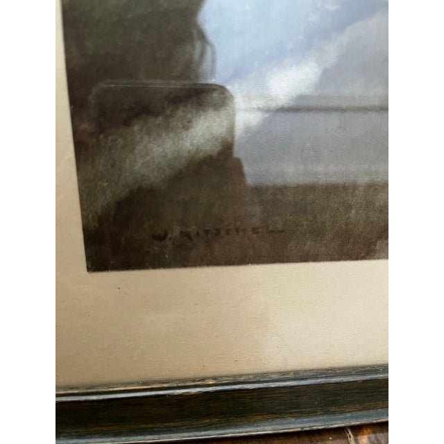 Wood 1914 Framed Chromolithograph of Sheep by the Gerlach Barklow Company For Sale - Image 7 of 8