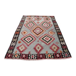 Vintage Turkish Kilim Rug - 119" X 80" For Sale