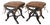 Neoclassical X-Frame Stools With Leather Cushions - A Pair For Sale