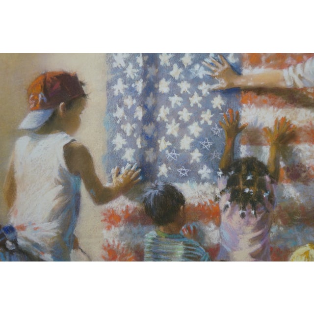 Kathryn Fincher the Dream Keepers American Flag 911 Tribute Lithograph Print 34" For Sale - Image 11 of 13