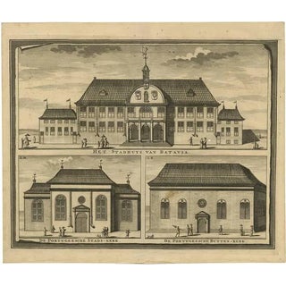 F. Valentijn, Illustration of the City Hall of Batavia, Indonesia, Print For Sale