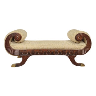 Vintage Regency Style Mahogany Window Seat, 1920s For Sale